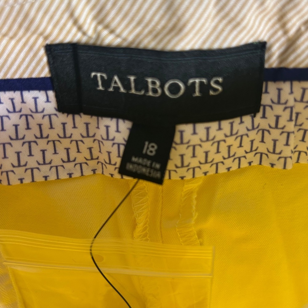 Talbots Signature Twill Crops Yellow Buttercup Pants Womens 18 New - Picture 3 of 12